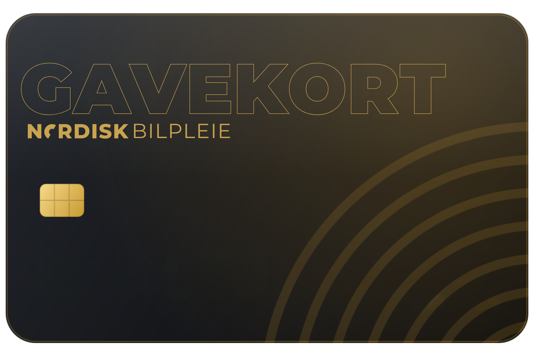 Eksklusivt gavekort til Nordisk Bilpleie i sort med gulldetaljer og Nordisk Bilpleie-logo